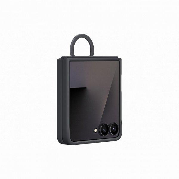 Original Galaxy Z Flip 7 Skal Ring Case Silicone Svart