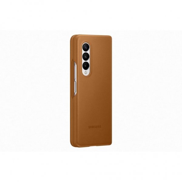 Original Galaxy Z Fold3 Skal Leather Cover Camel