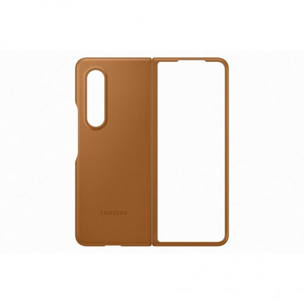 Original Galaxy Z Fold3 Skal Leather Cover Camel