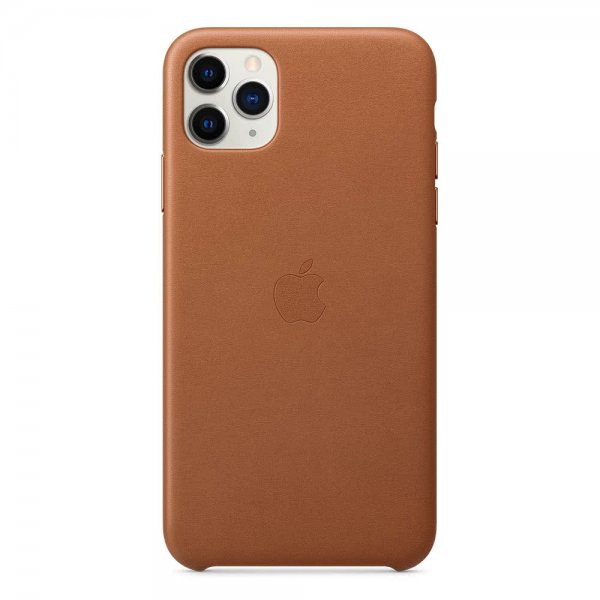 Original iPhone 11 Pro Max Skal Leather Case Brun