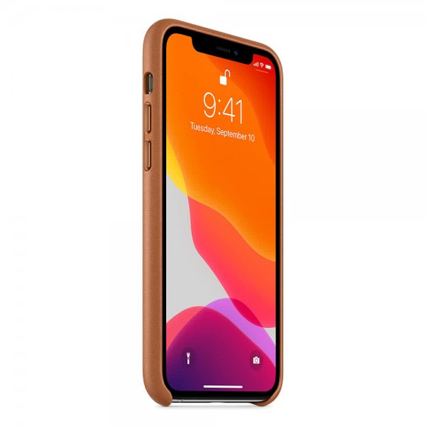 Original iPhone 11 Pro Skal Leather Case Saddle Brown