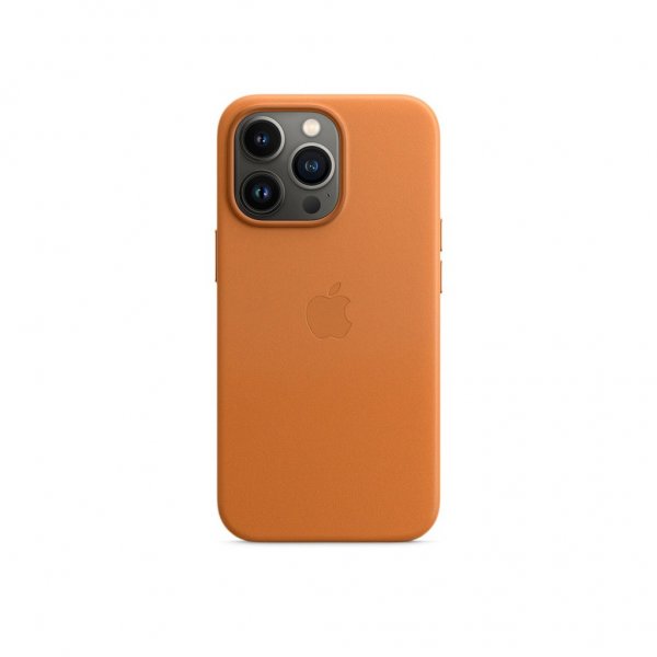 Original iPhone 13 Pro Max Skal Leather Case MagSafe Gyllenbrun