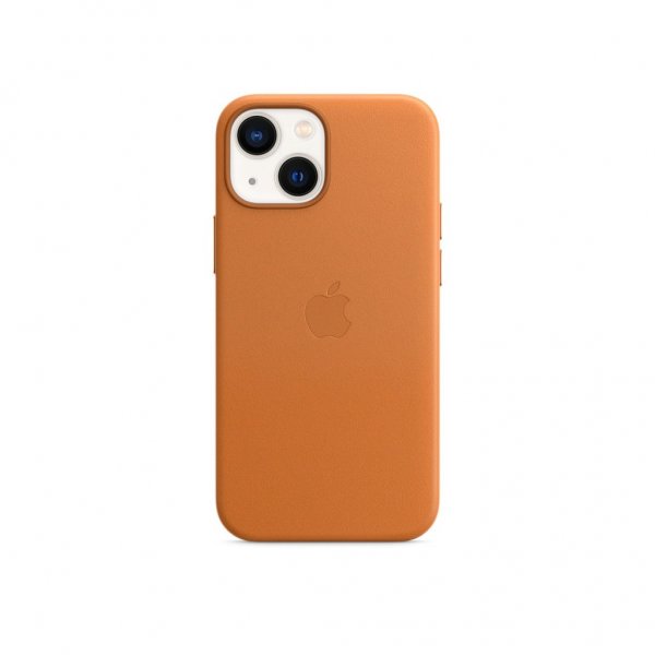 Original iPhone 13 Skal Leather Case MagSafe Gyllenbrun