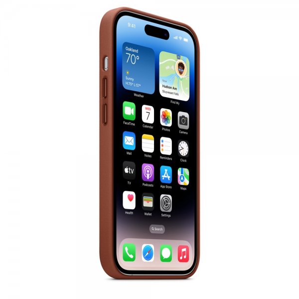 Original iPhone 14 Pro Skal Leather Case MagSafe Umbra