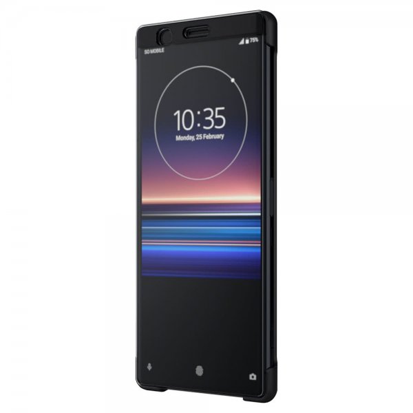 Original Xperia 1 Fodral Style Cover Touch Svart