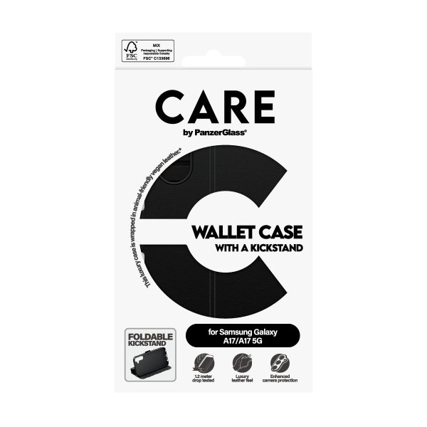 Samsung Galaxy A17 Fodral Wallet Kickstand Svart
