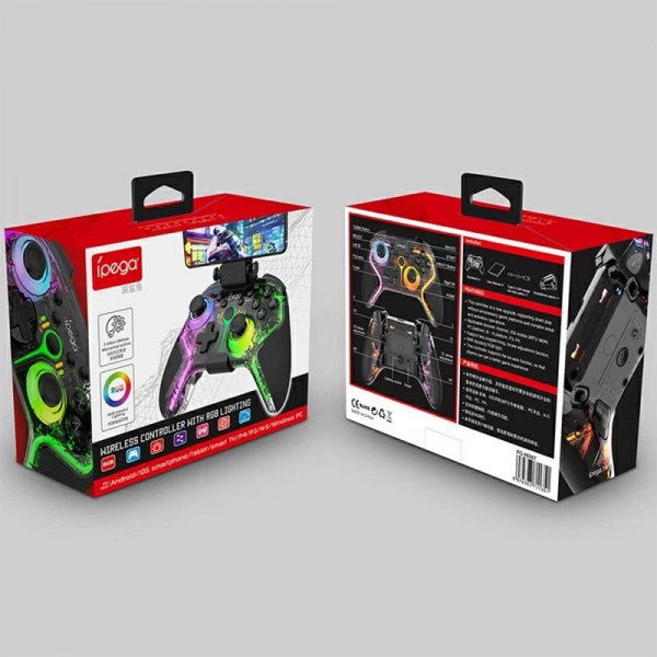 PG-9666 Trådlös Spelkontroll RGB Transparent Svart