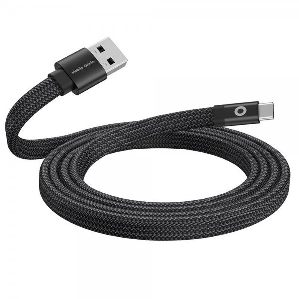 Platt Kabel Magnetisk USB-A till USB-C 1m Svart