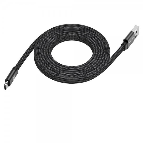 Platt Kabel Magnetisk USB-A till USB-C 1m Svart