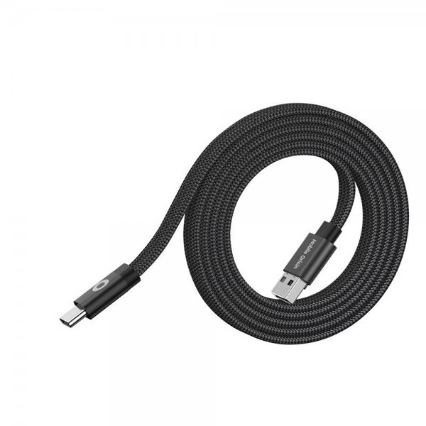 Platt Kabel Magnetisk USB-A till USB-C 1m Svart
