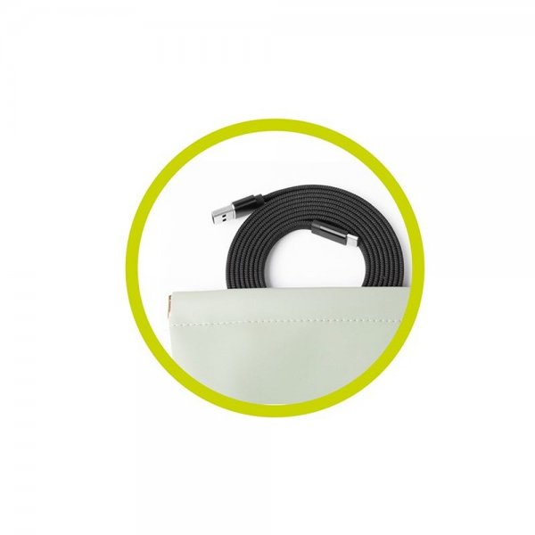 Platt Kabel Magnetisk USB-A till USB-C 1m Svart