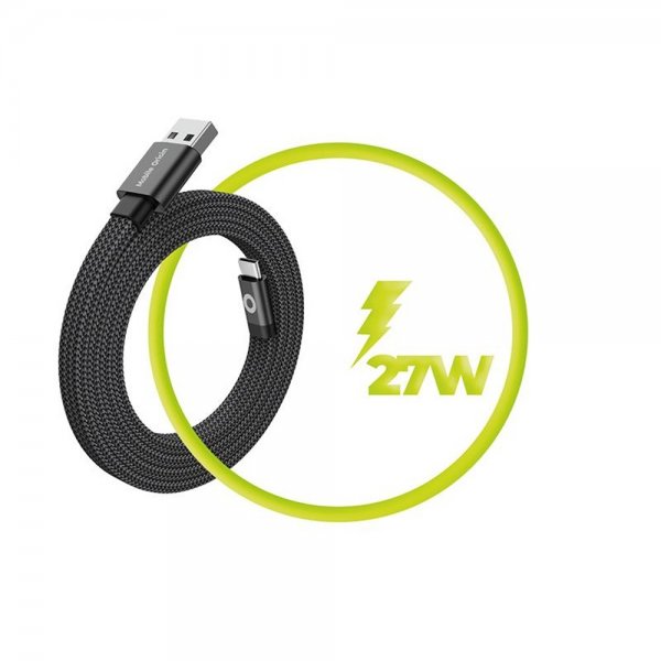 Platt Kabel Magnetisk USB-A till USB-C 1m Svart