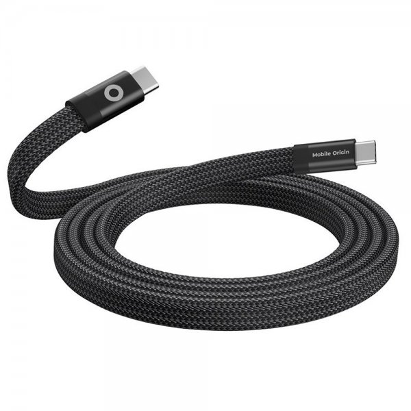 Platt Kabel Magnetisk USB-C till USB-C 1m Svart