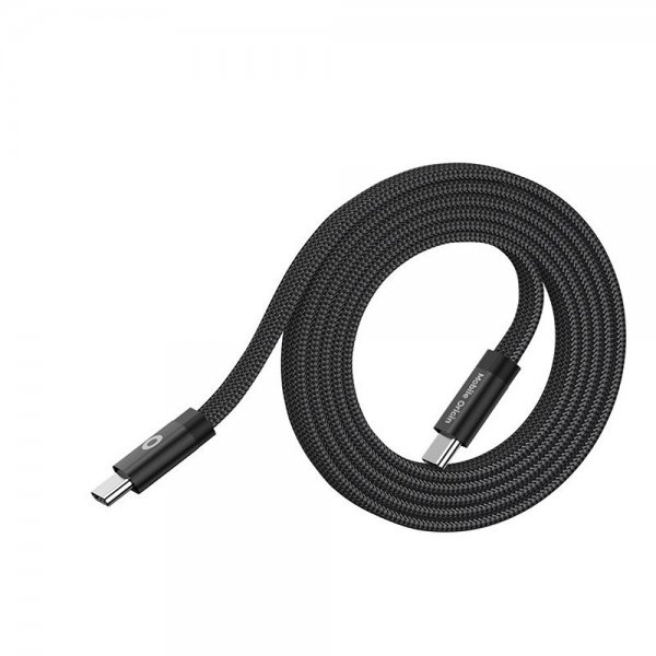 Platt Kabel Magnetisk USB-C till USB-C 1m Svart