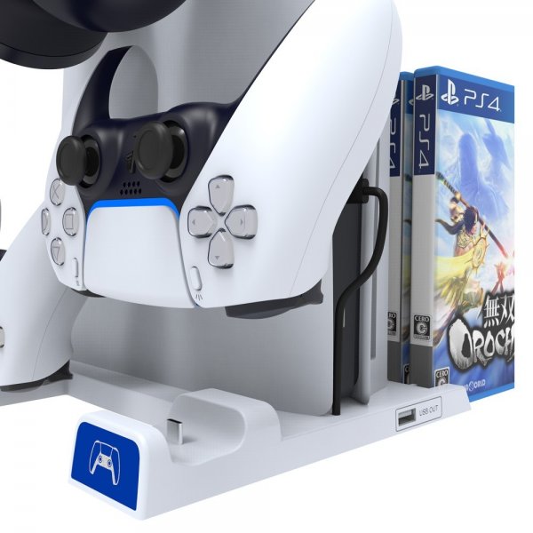 PS5/PS5 Slim Dockningsstation Kylningsfläkt Kontrolladdning Spelförvaring