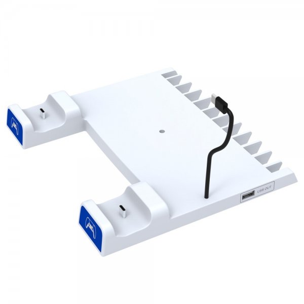 PS5/PS5 Slim Dockningsstation Kylningsfläkt Kontrolladdning Spelförvaring