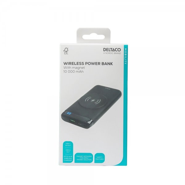 Powerbank Wireless 10 000 mAh MagSafe Svart