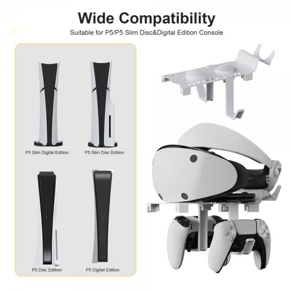 PS5/PS5 Slim Laddningsfäste för VR2/DualSense Kontroller