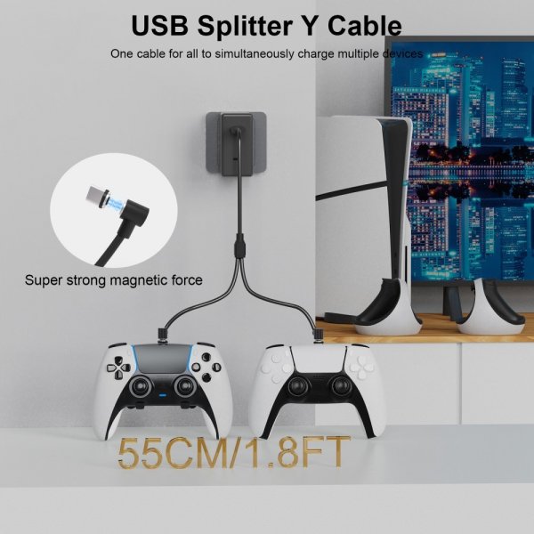 PS5/PS5 Slim Laddningsfäste för VR2/DualSense Kontroller