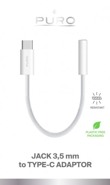 Adapter USB-C till 3.5mm AUX Vit