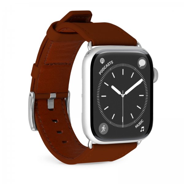 Apple Watch 38/40/41/42mm Armband E-Classic Brun