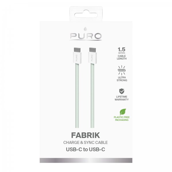 Kabel Fabrik 2.0 60W USB-C till USB-C 1.5m Grön