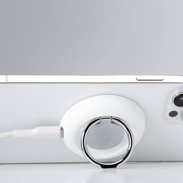 Trådlös Laddare Mag Loop Pro Ring Stand MagSafe Vit