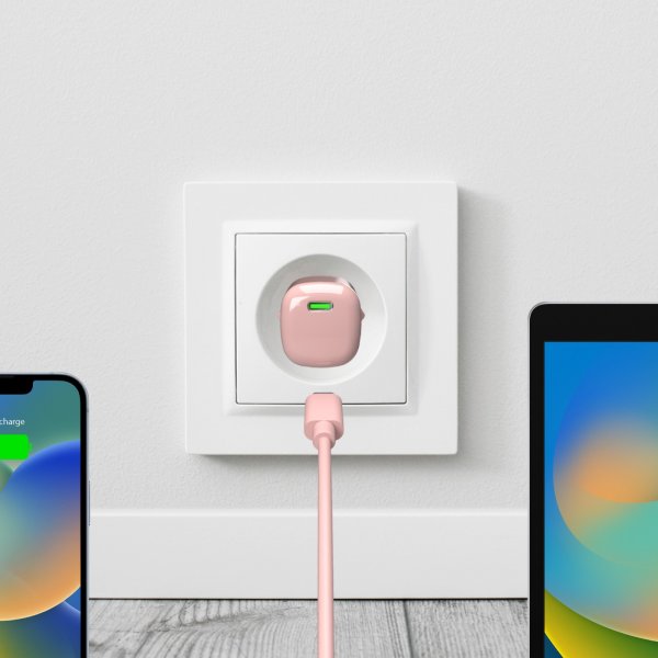 Laddare MiniPro GaN USB-C 20W Rosa
