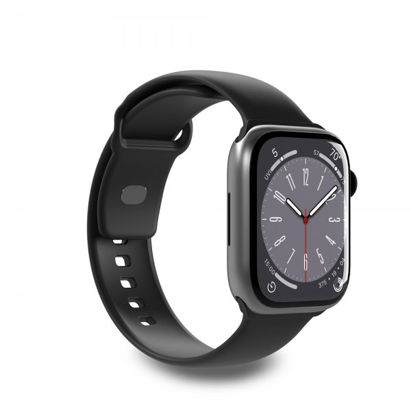 Apple Watch 44/45/46mm/Apple Watch Ultra Armband ICON Silicone Band Svart