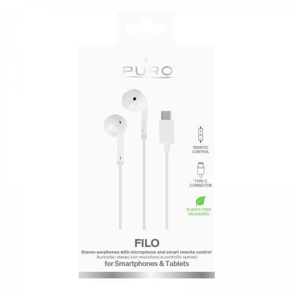 Trådade Hörlurar Filo USB-C Vit