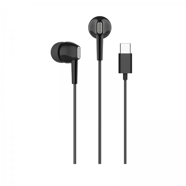 Trådade Hörlurar Fine USB-C Svart