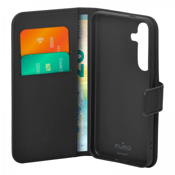Samsung Galaxy S24 Fodral Wallet Stand Svart