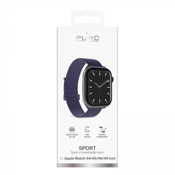 Apple Watch 44/45/46/Ultra 49mm Armband Sport Strap Crown Blue