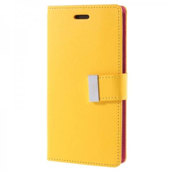 Rich Diary Series till iPhone X/Xs Plånboksfodral PU-läder TPU Gul
