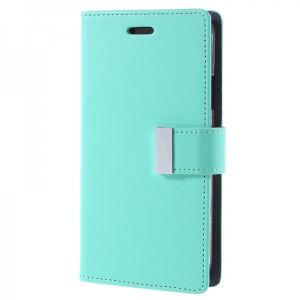 Rich Diary Series till iPhone X/Xs Plånboksfodral PU-läder TPU Ljusblå