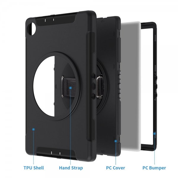 Lenovo Tab M10 Plus TB-X606F Skal Rainproof Rugged Case Hand Strap Kickstand