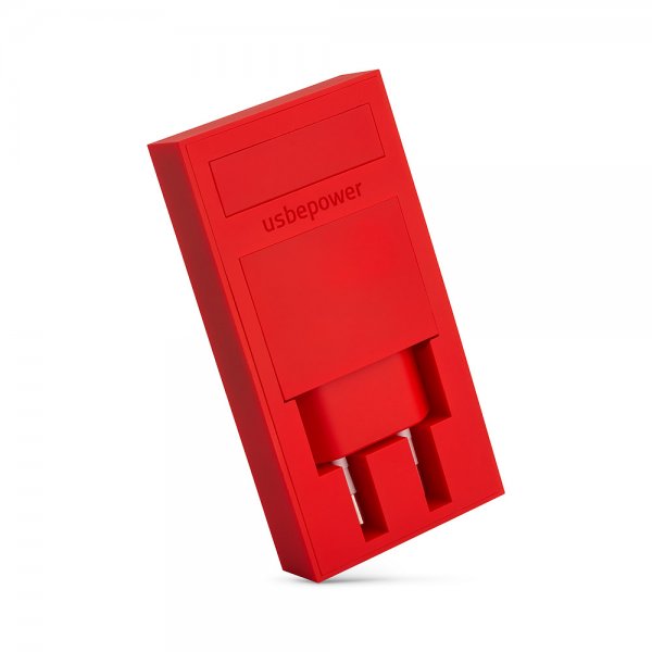 ROCK dubbel USB-laddare - 2-i-1 Fickladdare Röd
