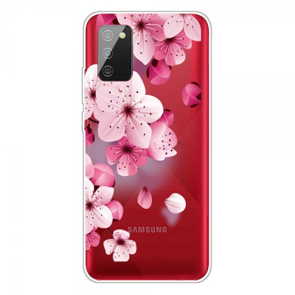 Samsung Galaxy A02s Skal Motiv Röda Blommor