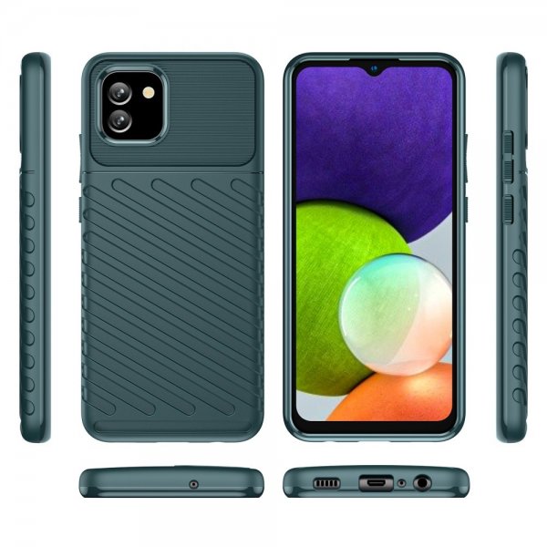Samsung Galaxy A03 Skal Thunder Series Grön