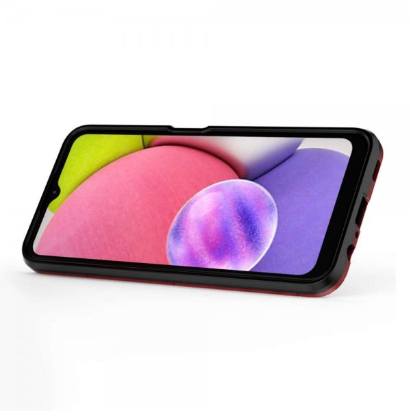 Samsung Galaxy A03s Skal med Ringhållare Röd