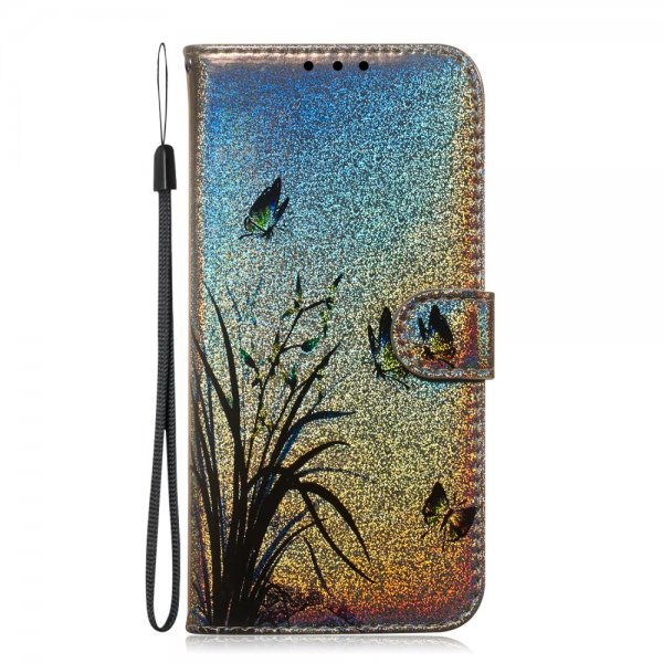 Samsung Galaxy A10 Fodral Motiv Fjärilar och Växt