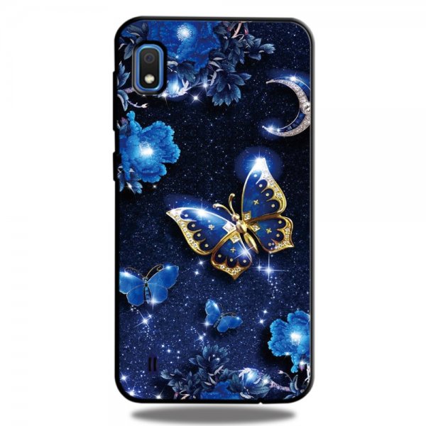 Samsung Galaxy A10 Skal Motiv Blåa Fjärilar