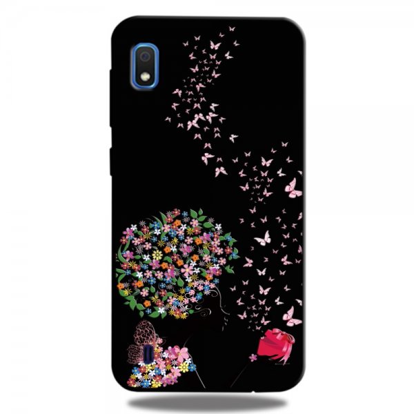 Samsung Galaxy A10 Skal Motiv Blomster och Fjärilar