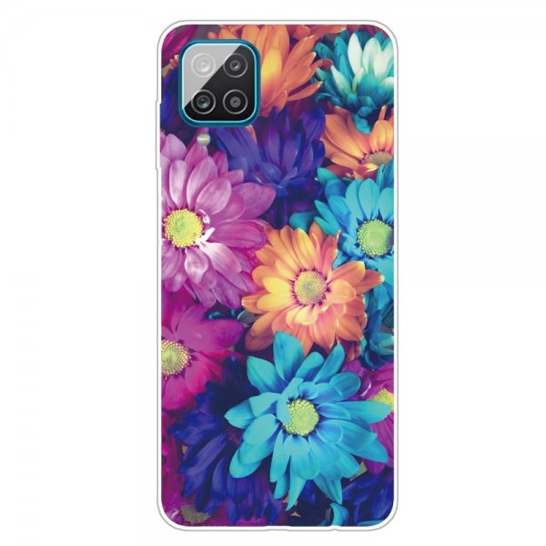 Samsung Galaxy A12 Skal Motiv Färgglad Blomma