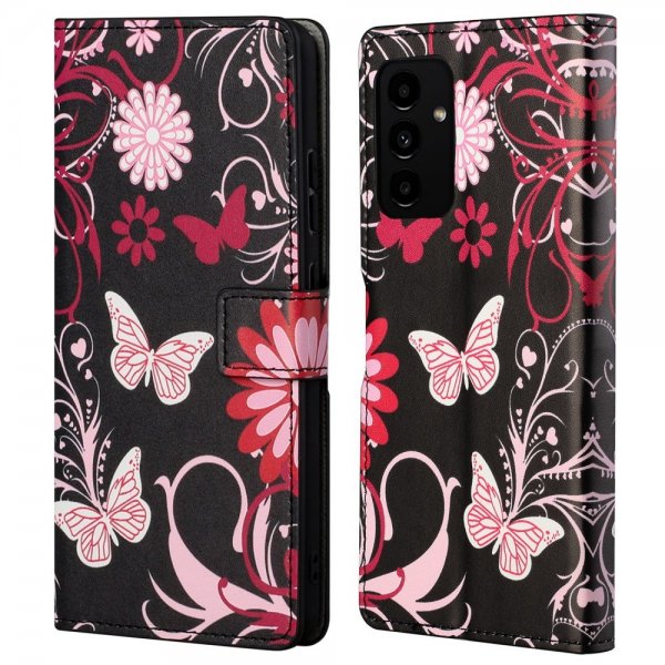 Samsung Galaxy A13 4G Fodral Motiv Blommor och Fjärilar