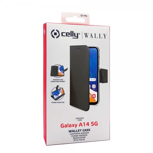 Samsung Galaxy A14 Fodral Wally Wallet Case Svart