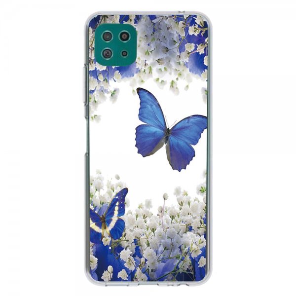 Samsung Galaxy A22 5G Skal Motiv Blåa Fjärilar