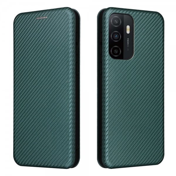 Samsung Galaxy A33 5G Fodral Kolfibertextur Grön