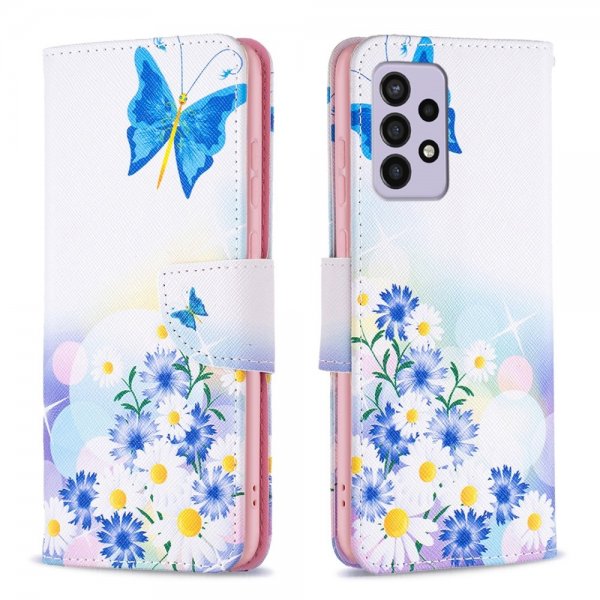Samsung Galaxy A33 5G Fodral Motiv Blommor och Fjäril