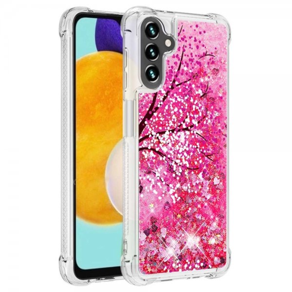 Samsung Galaxy A34 5G Skal Glitter Motiv Sakura